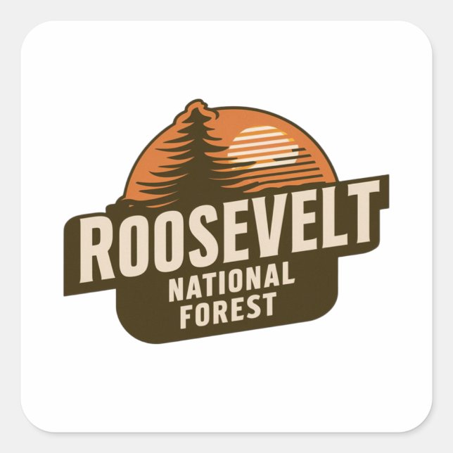 Sticker Carré Forêt nationale de Retro Roosevelt (Devant)