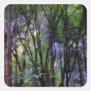 Sticker Carré Forêt surnaturelle de Fairy Lights