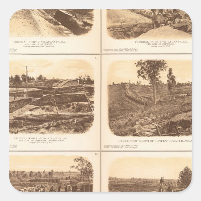 Sticker Carré Forêts, batteries, Atlanta, Ga (Devant)