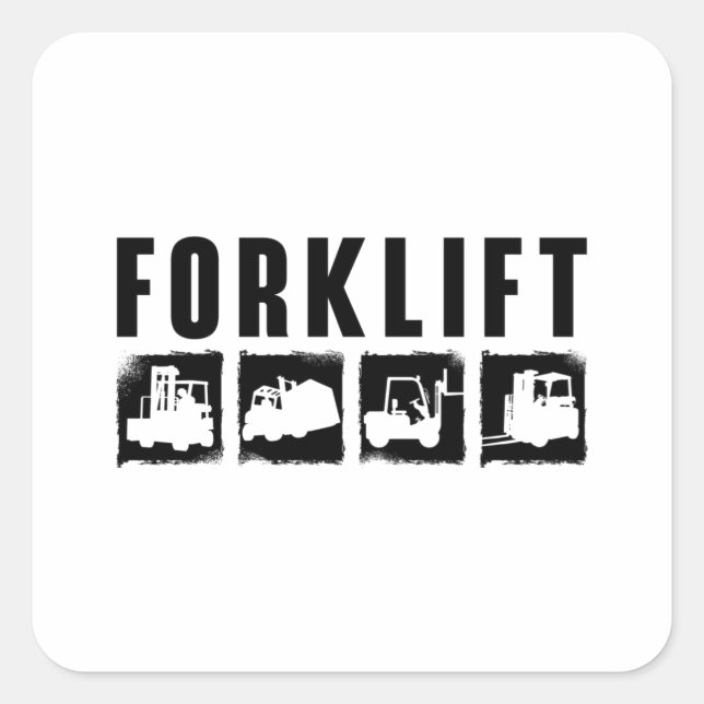 Sticker Carré Forklift Quota Forclift Operator Driver Worker (Devant)