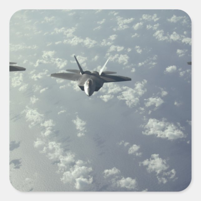 Sticker Carré Formation de trois navires de F-22 Raptors (Devant)