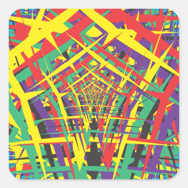 Sticker Carré Formes Abstraites (Devant)