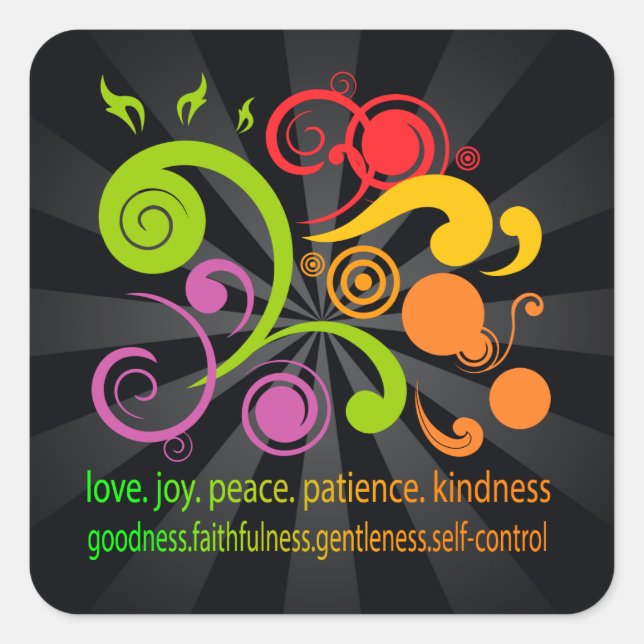 Sticker Carré Formes colorées, fruit de l'esprit (Devant)