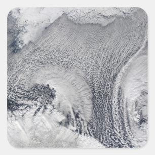 Sticker Carré Formes inhabituelles de nuages au-dessus de la mer