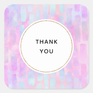 Sticker Carré Formes rectangulaires bleues sur Merci rose