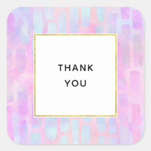 Sticker Carré Formes rectangulaires bleues sur Merci rose