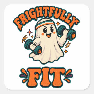 Sticker Carré Formidable Fitness Funny Halloween Fitness