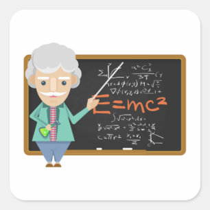 Sticker Carré Formule EMC2 du professeur de sciences