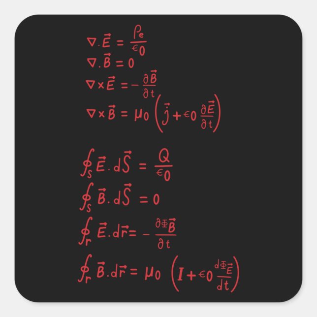 Sticker Carré Formule physique (Devant)