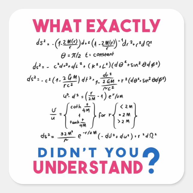 Sticker Carré Formule physique : blague (Devant)