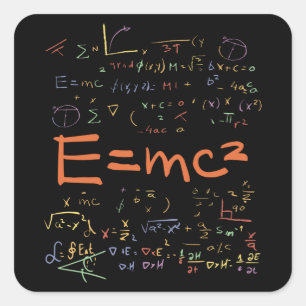 Sticker Carré Formules de physique et de mathématiques EMC2