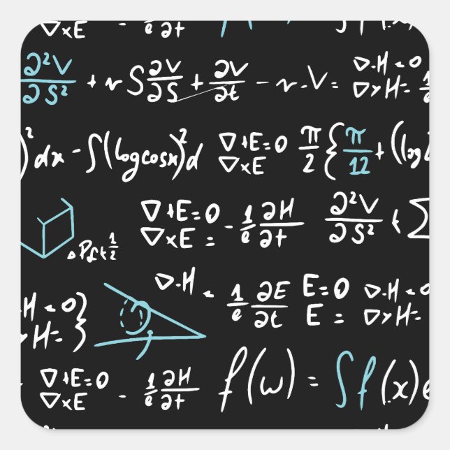 Sticker Carré Formules mathématiques mathématiques physique prof (Devant)