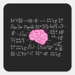 Sticker Carré Formules mathématiques pour les têtes intelligente