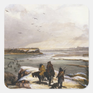 Sticker Carré Fort Clark dans le Missouri, février 1834, plaque 