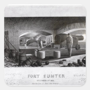 Sticker Carré Fort Sumter, Vue intérieure de la batterie à trois