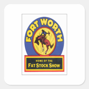 Sticker Carré Fort Worth vintage, le Texas