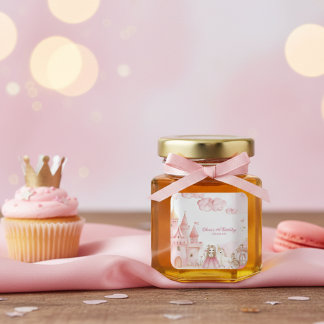 Sticker Carré Four Ever Princess Castle Unicorn 4 pink Birthday