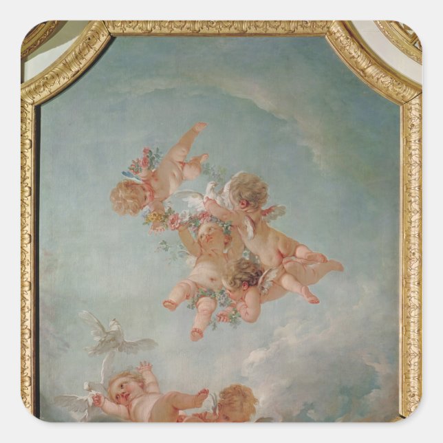 Sticker Carré Four Seasons dans la Salle du Conseil - Printemps (Devant)