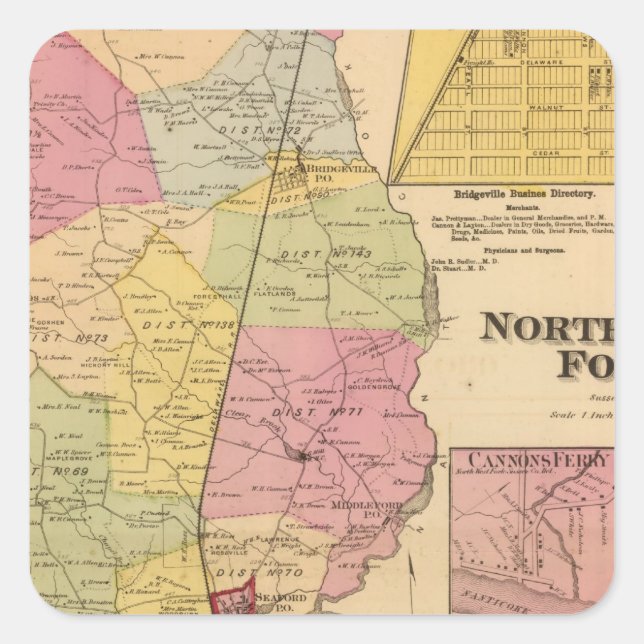 Sticker Carré Fourche du Nord-Ouest (Devant)