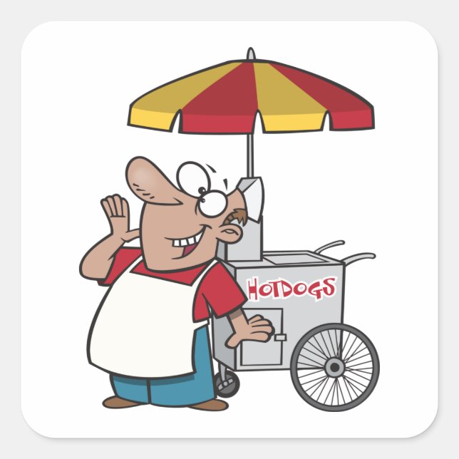 Sticker Carré Fournisseur Hotdog (Devant)