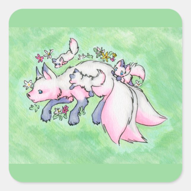 Sticker Carré Fox (Devant)