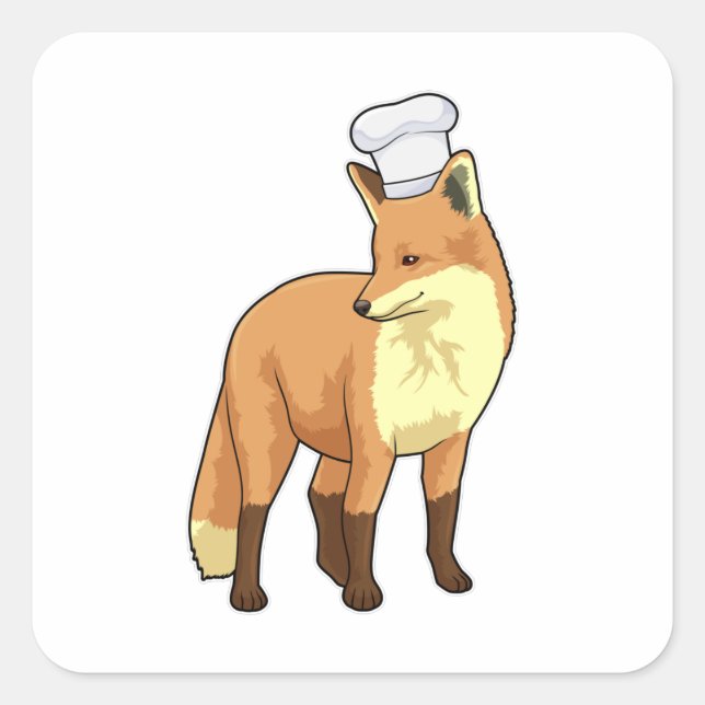 Sticker Carré Fox as Cook (Devant)