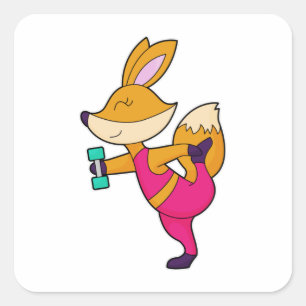Sticker Carré Fox Fitness Dumbbell