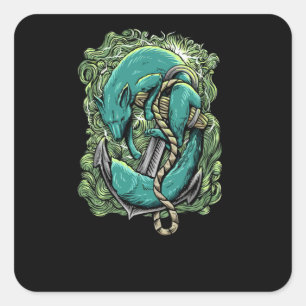 Sticker Carré Fox Marine