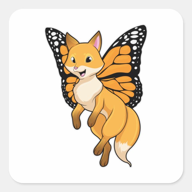 Sticker Carré Fox with wing (Devant)