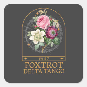 Sticker Carré Foxtrot Delta Tango, 8647 Anti-Trump