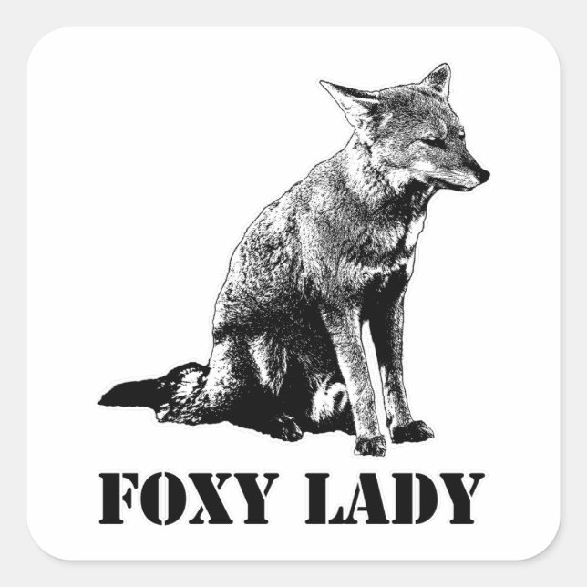 Sticker Carré Foxy lady concept illustration (Devant)