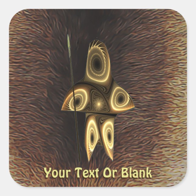 Sticker Carré Fractal Inuit Hunter (Devant)