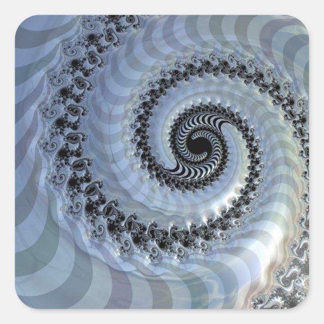 Sticker Carré Fractal Spiral Elegance (Devant)