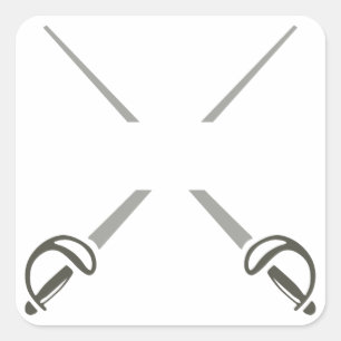 Sticker Carré Fractionner les épées croisées