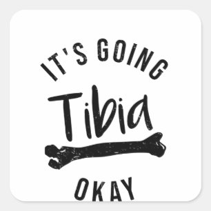 Sticker Carré Fracture osseuse Tibia Blessure Jambe cassée