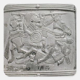 Sticker Carré Fragment de casque, de Sutton Hoo Treasure