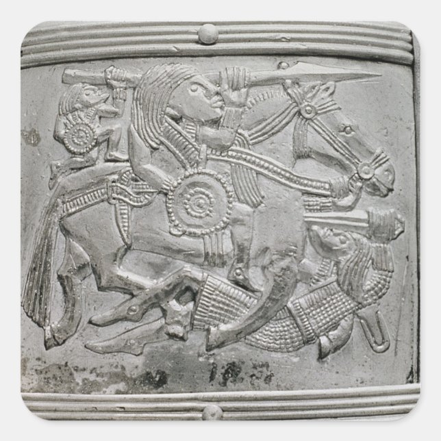 Sticker Carré Fragment de casque, de Sutton Hoo Treasure (Devant)