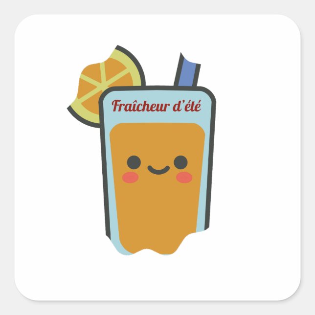 Sticker Carré Fraîcheur d'été (Devant)