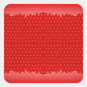 Sticker Carré Fraise Texturée Arrière - plan confiture de fruits