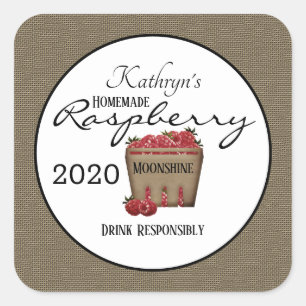 Sticker Carré Framboise Personnalisée Maison