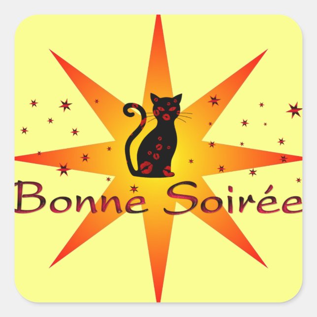 Sticker Carré Français : Bonne Soiree (Devant)