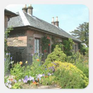 Sticker Carré Français Cottage II avec Flower Garden Photographi