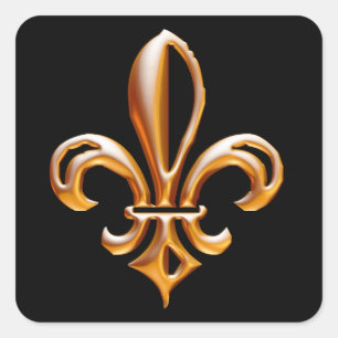 Sticker Carré Français Golden Fleur de Lis