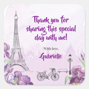 Sticker Carré français Paris Purple Iris