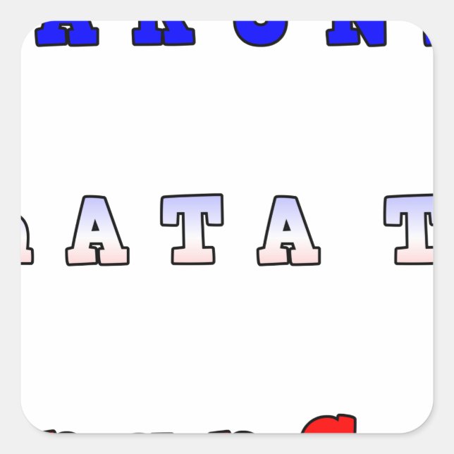 Sticker Carré France HAKUNA MATATA BLEU BLANC ROUGE UNITÉ COULEU (Devant)