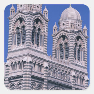 Sticker Carré France, Marseille, Provence. Cathédrale de la
