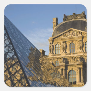 Sticker Carré France, Paris, Musée du Louvre et la Pyramide,