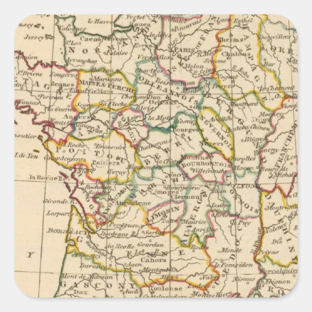 Sticker Carré France, provinces (Devant)