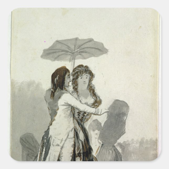 Sticker Carré Francisco Jose de Goya y Lucientes | Couple avec (Devant)