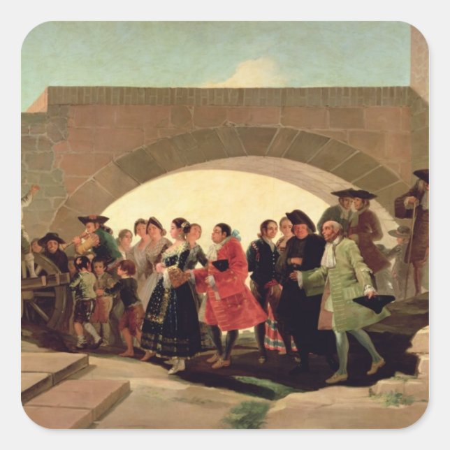 Sticker Carré Francisco Jose de Goya y Lucientes | Le Mariage, (Devant)